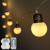 Globe String Lights Battery Operated 11.9Ft Marquee Letter Lights 12 Led Light Bulbs With Timer, Indoor Outdoor G40 Stri