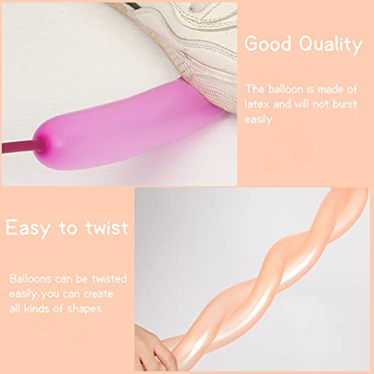 150 Pieces Neon Glow Long Balloons Blacklight Reactive Fluorescent Lon