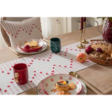 Christmas Table Runner 13 X 90 Inch Long Natural Cotton Woven Runner With Tassels For Home Dining Christmas Decorations, For Modern Farmhouse Holiday Boho Table Runner, Red And Beige