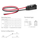 Short Hinge Straight Lever Waterproof Momentary Push Button Micro Limit Switch With Line Nc(Normally Closed) Snap Action Mini Switches 2 Pins 1 Pc For Arduino
