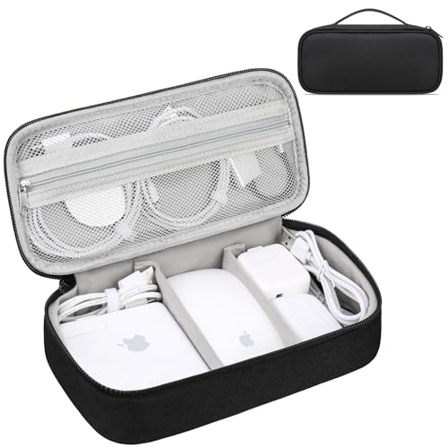 Electronic Organizer Travel Cable Organizer Bag Pouch Tech Electronic Accessories Carry Case Portable Double Layers Charger Case For Cable, Cords, Charger, Earphone, Power Bank, Black