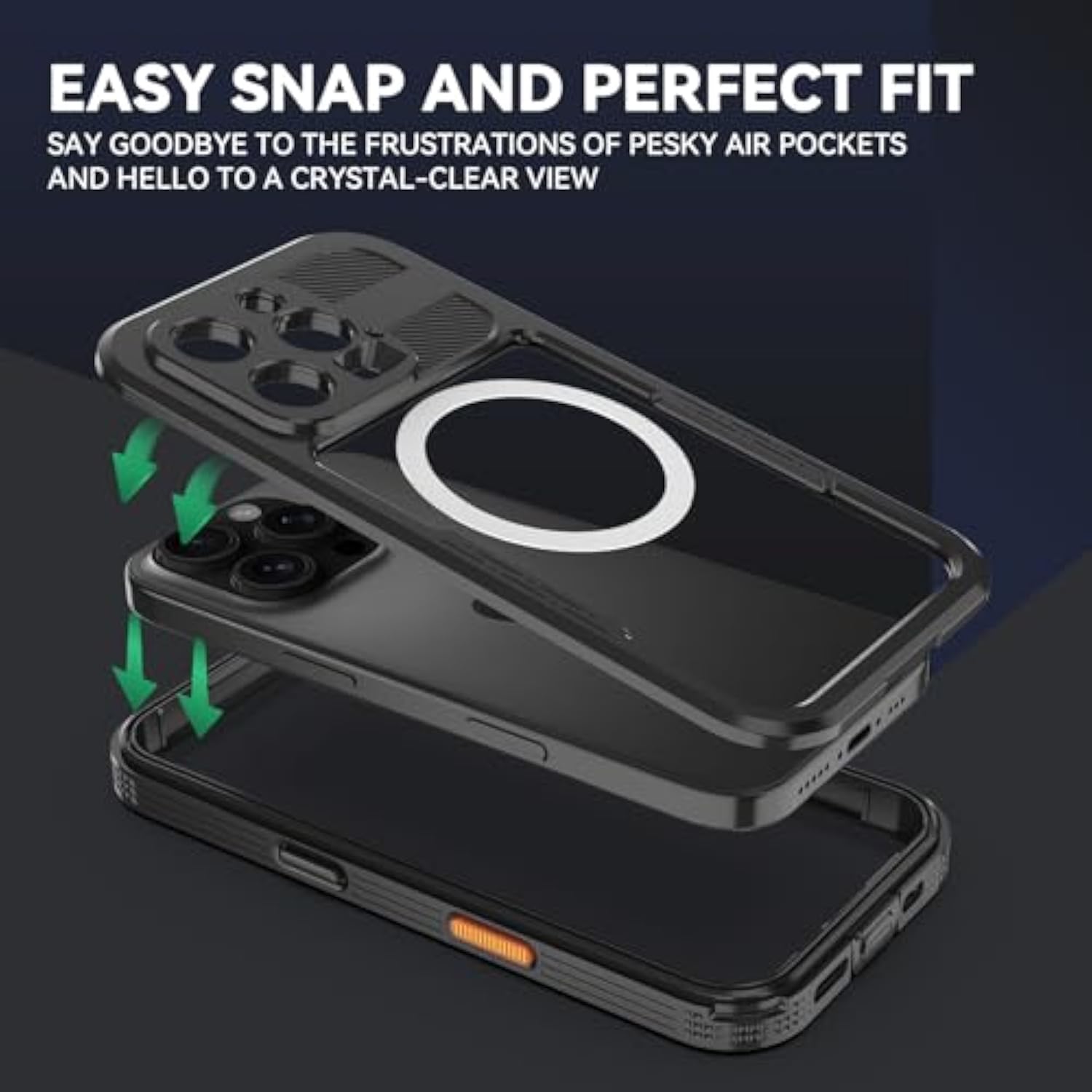 For Iphone 16 Pro Case Waterproof,With Magsafe Snowproof,Dustproof And Shockproof,Ip68 Certified Real 360 Full Body Protection Fully Sealed Underwater Cover For Iphone 16 Pro 6.3" Black