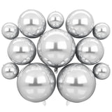 12Pcs Silver Foil Balloons 22, 15, 10in Metallic Chrome Party Decorations