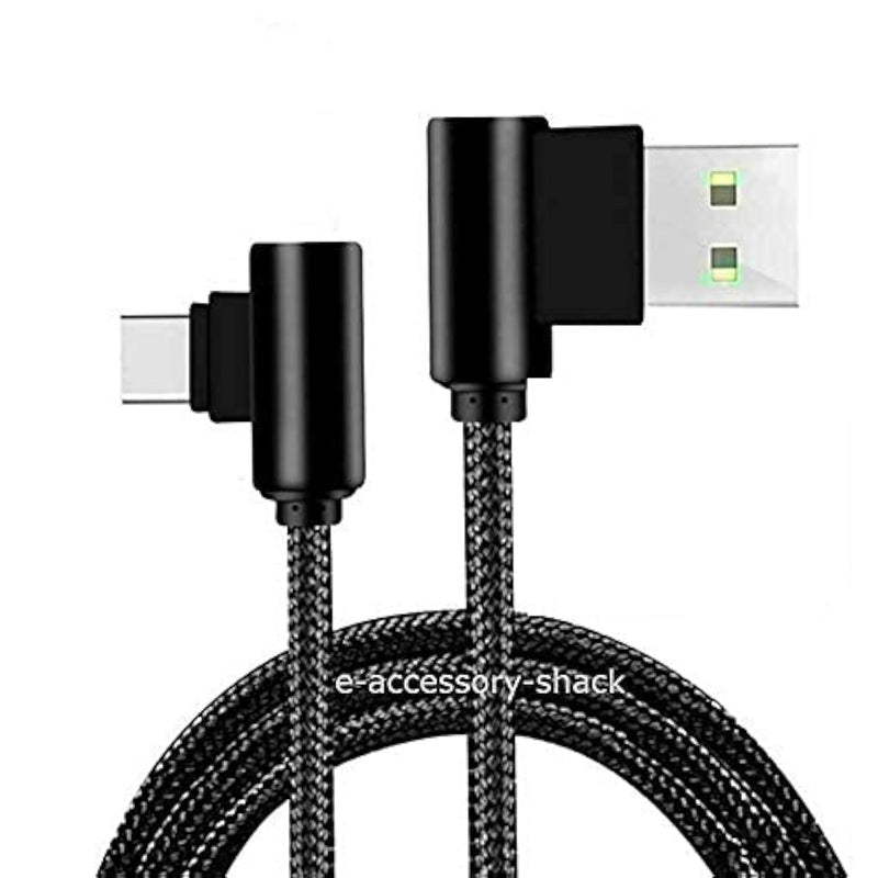 3 Pack 6Ft 90 Degree Right Angle Braided Type C Fast Charging Cable Usb-C Quic