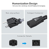 Power Cord, 10A 18Awg Ac Power Cable 10Ft(3M) Nylon Braided 3 Prong Power Cord Replacement Power Cable Ul Certified For Computer, Tv, Monitor, Printer, Pc, Projector, Power Supply