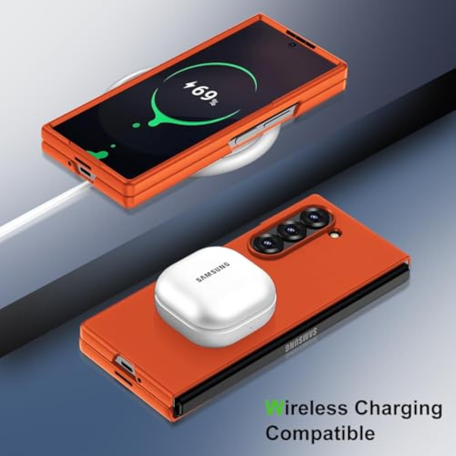 For Samsung Galaxy Z Fold 7 Case,Galaxy Z Fold 7 Case With Screen Protector,Shockproof Drop-Proof Slim Hard Pc Protective Cover For Samsung Z Fold7-Orange