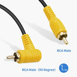 90 Degree Rca Video Extension Cable 6In/15Cm, Short Rca Subwoofer Cable, Right
