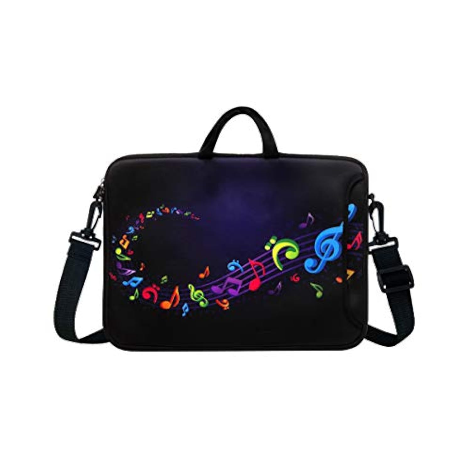 11.6-Inch To 12.5-Inch Neoprene Laptop Shoulder Messenger Bag Case Sleeve For 11 11.6 12 12.5" Inch Chromebook/Tablet/Notebook/Macbook Pro/Air (Musical Note)