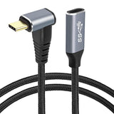 1M Right Angle Usb C Extension Cable,90 Degree 10Gbps Pd 100W Usb3.1 Gen2 Male