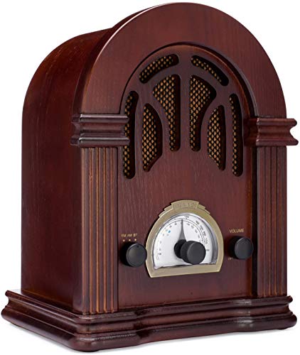 Retro AM/FM Radio with Bluetooth - Classic Wooden Vintage Retro Style Speaker