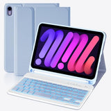 Keyboard Case For Ipad Mini 7 (A17 Pro) 2024 & Mini 6 2021, 8.3 Inch Tablet Keyboard Cases With Pencil Holder, Auto Sleep/Wake, Detachable Keyboard Cover For Ipad Mini 7Th/6Th Gen, Purple