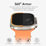 Nanoarmour For Apple Watch Ultra 3 / Ultra 2 Screen Protector With Anti-Reflective For 49Mm Iwatch Ultra 1 Tempered Glass: Enhance Display, Easy To Install, Aluminum Frame - Original Black