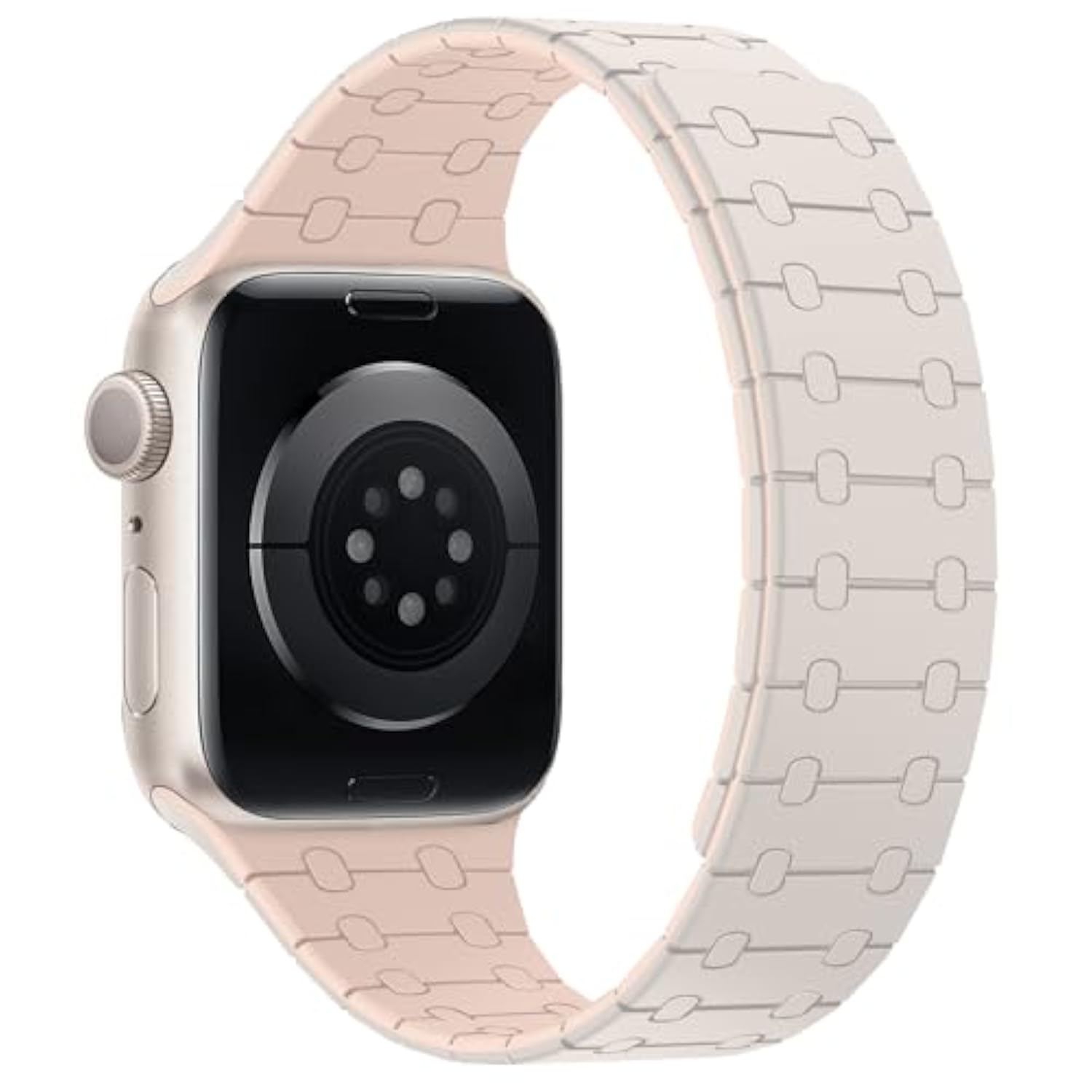 Magnetic Bands Compatible With Apple Watch Band 49Mm 46Mm 45Mm 44Mm 42Mm 41Mm 40Mm 38Mm Women Men, Sport Silicone Strap For Iwatch Ultra 2 Series 10 9 8 7 6 Se 5 4 (42/41/40/38, Starlight Pink)