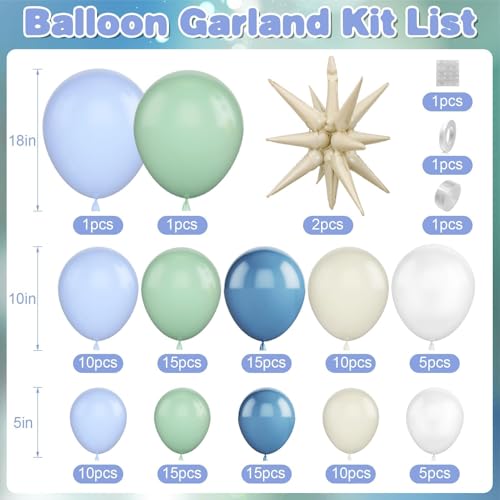 Under the Sea Balloon Arch Garland Kit with Cream Star Foil Balloon