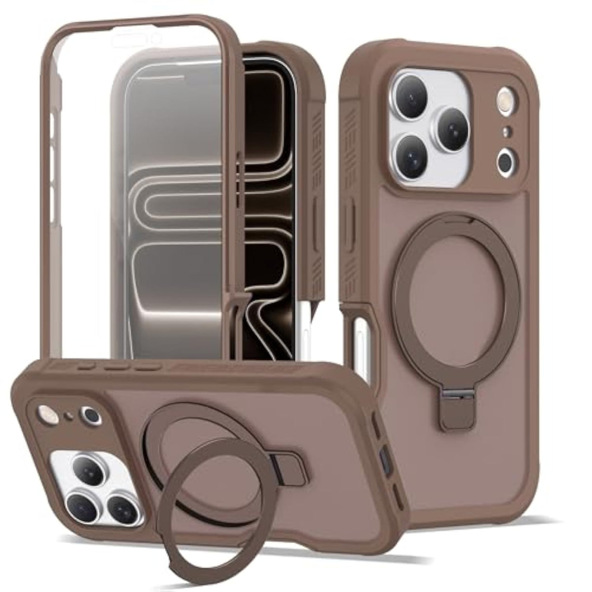 iPhone 17 Pro Case with Stand 6.3 inches Brown