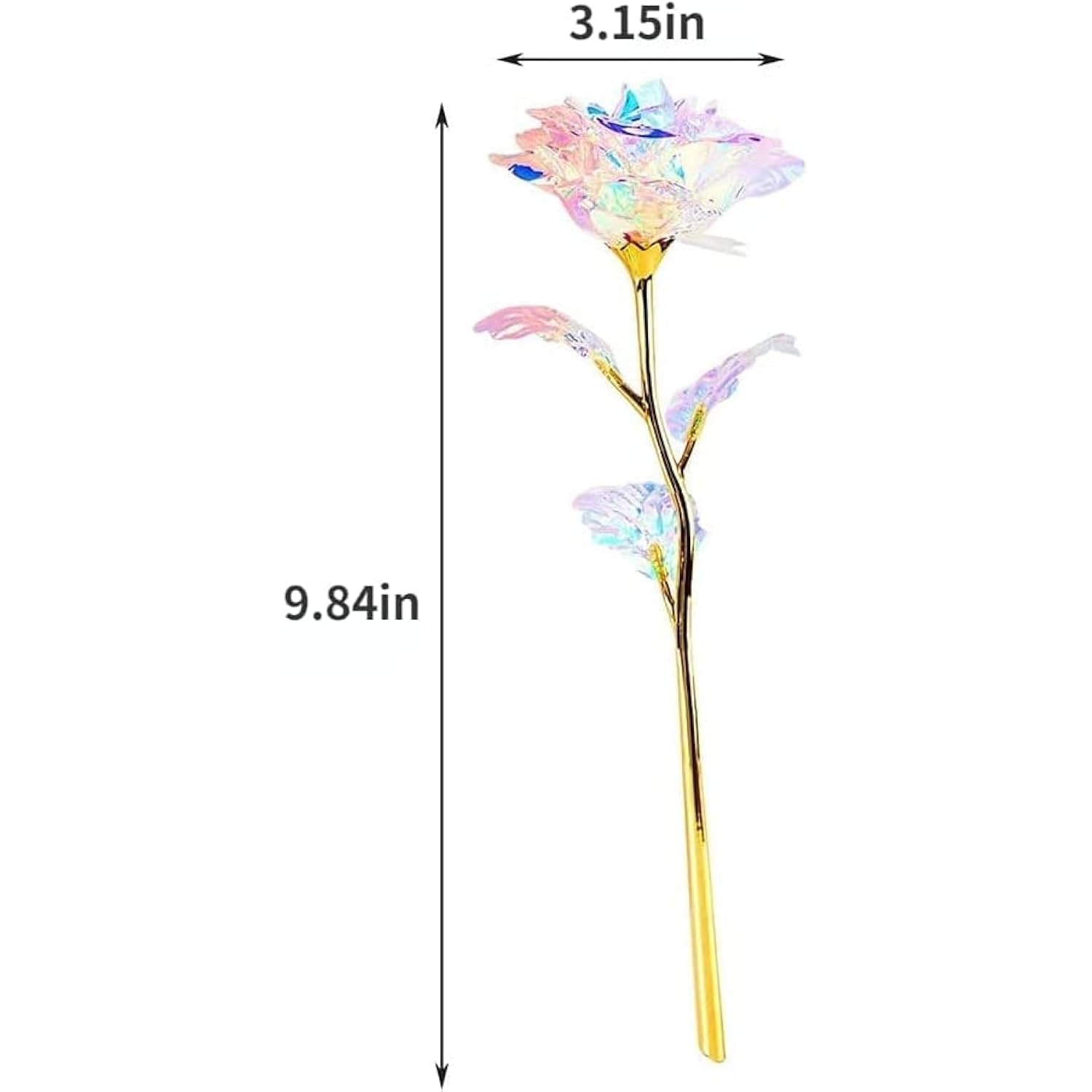 10Pcs 24K Colorful Artificial Flower Rose Rainbow Rose Gift Mother'S Day Birthday Party Women Gifts Wedding Decorations (10Pcs)