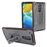 - for LG Stylo 5 (2019), Stylo 5X, Stylo5+ Plus, LM-Q720, LM-L722DL - Hybrid Phone Case with Stand + Tempered Glass Screen Protector - ST3 Navy Blue