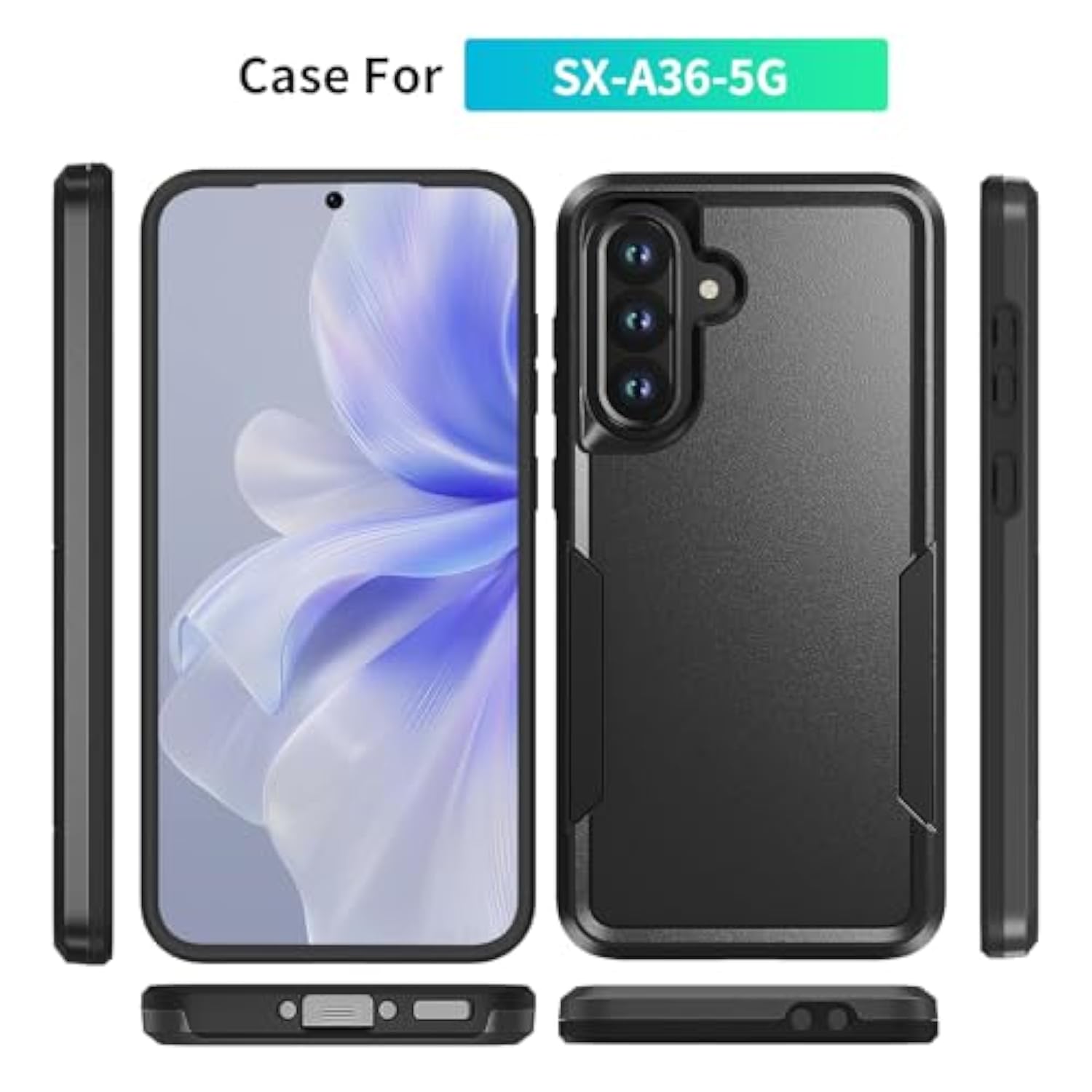 Galaxy A36 5G Case With Hd Screen Protector, Military Grade Drop Tested, Heavy-Duty Tough Rugged Shockproof Protective Case, Black