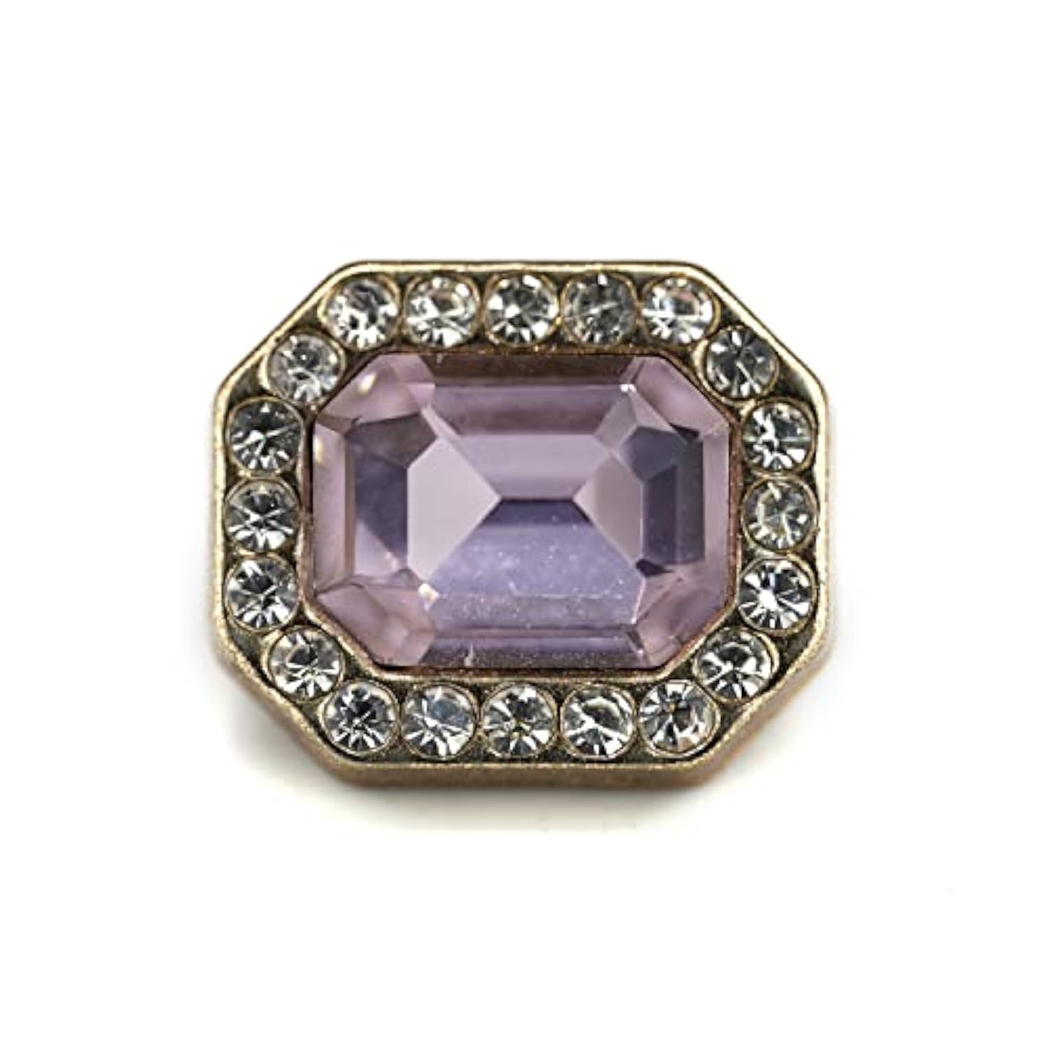 Emerald Cut Pink Rhinestone Sewing Shank Buttons 20 Pcs - 12X10Mm, 1/2
