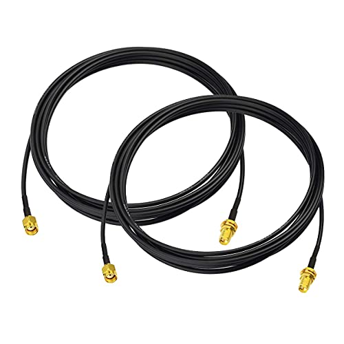 Wifi Antenna Extension Cable 2-Pack Rp-Sma Male To Rp-Sma Female Bulkhead Mount Rg174 Cable 3M 10 Feet For Wifi Router Security Ip Camera Wireless Network Card Adapter