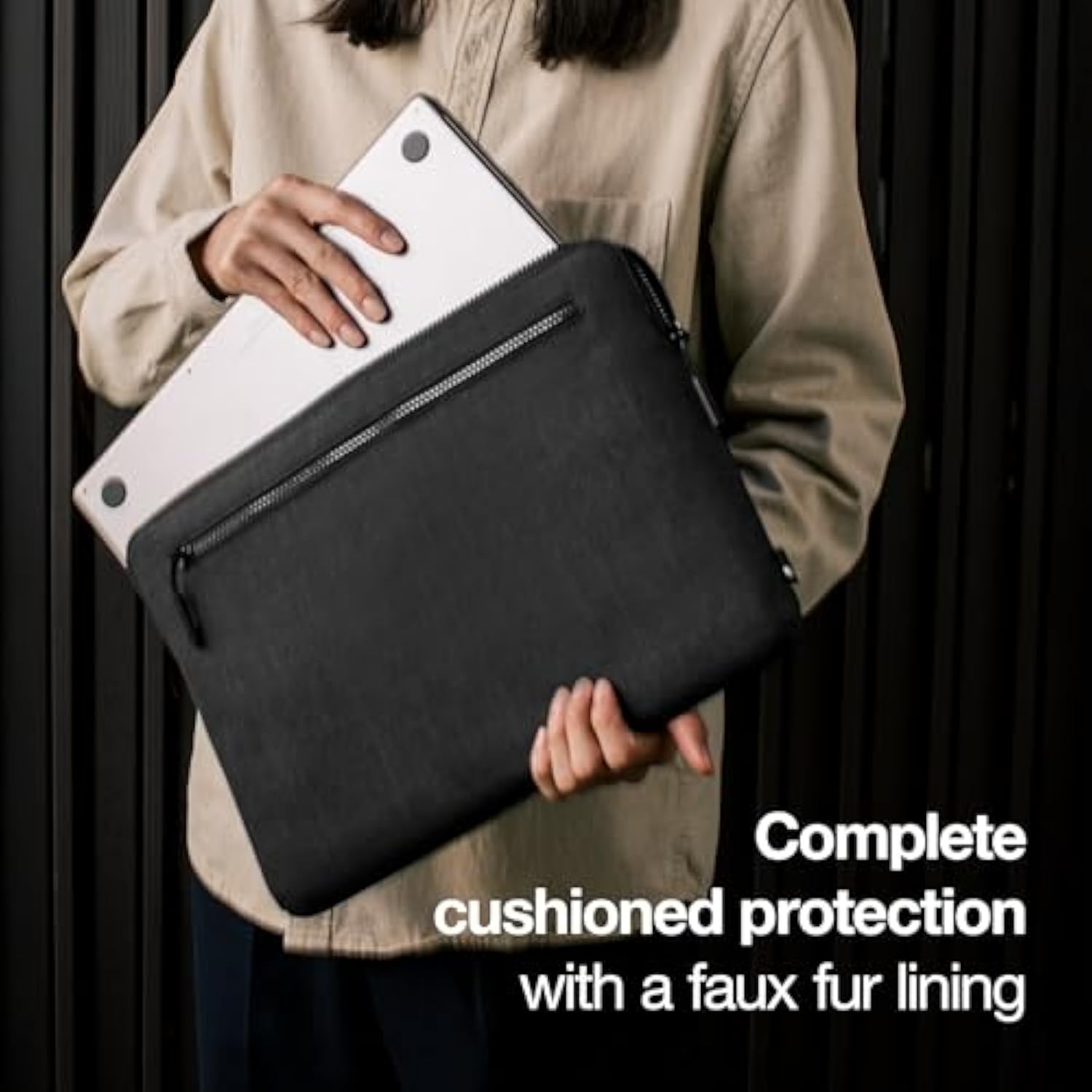 Incase Compact Laptop Sleeve with Woolenex - 16" MacBook/Laptop and iPad/Tablet Sleeve, Computer Case and Cover, Lightweight, Weather Resistant, with Slip Pocket for Accessories - Graphite