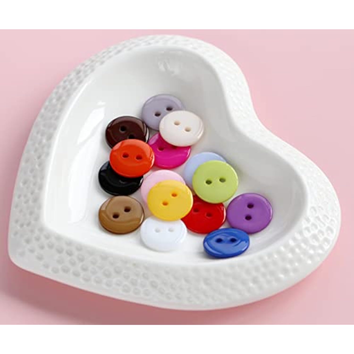 345Pcs 5/8 Inch(15Mm) Multi Colors Buttons 2 Holes Resin Button Assort