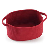 Cute Burgundy Woven Gift Basket With Handle – Empty Baskets For Christmas, Valentine'S Day Birthday Raffle, Decorative Storage Organizer Box For Toys Gifts Seasonal Decor (13"D X 8"W X 6"H)