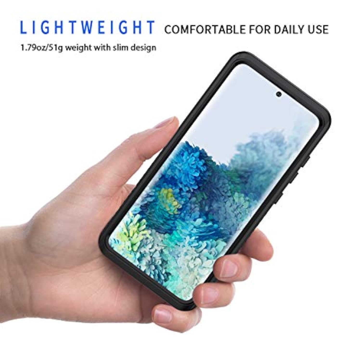 Samsung Galaxy S20 Case, IP68 Waterproof Dustproof Case with Built-in Screen Protector, Heavy Duty Full Body Protective Cover for Galaxy S20 5G, Black/Clear