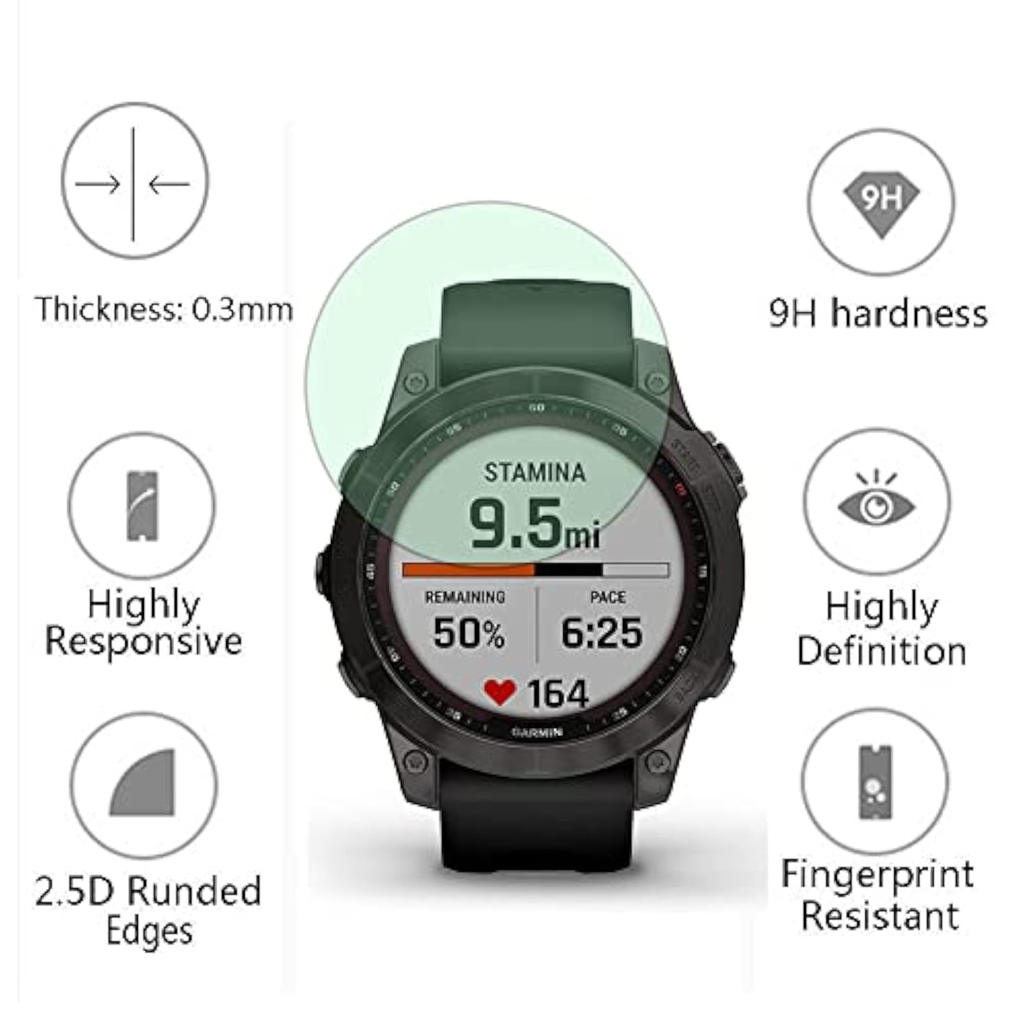 Watch Screen Protector (3+1Pack) Compatible For Garmin Fenix 7 47Mm/7 Solar/7 Sapphire Solar, Tempered Glass Film D39