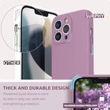 Compatible With 13 Pro Case With Screen Protector, (Camera Protection & Soft Microfiber Lining) Liquid Silicone Phone Case 6.1 Inch 2021, Lilac Purple