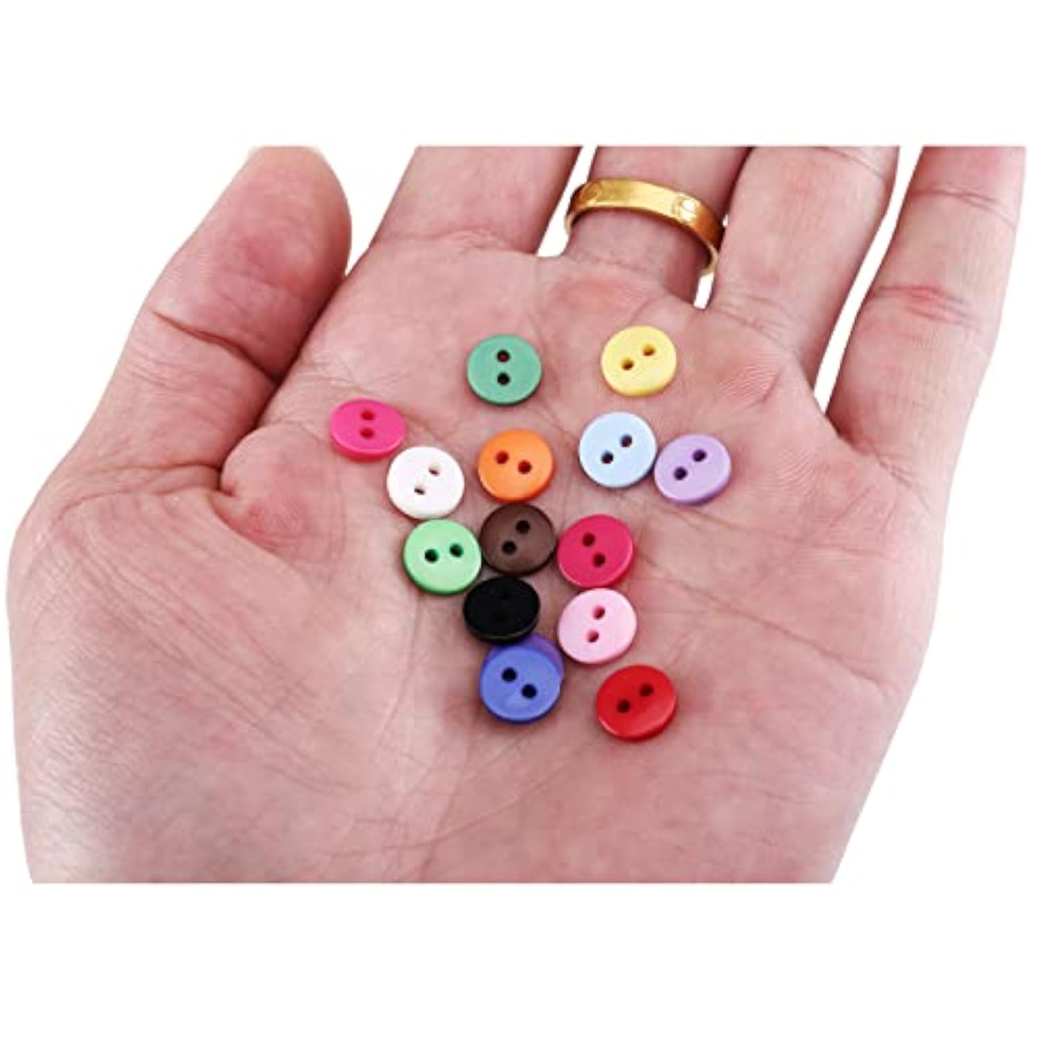 9Mm 2 Hole Tiny Size Flatback Resin Color Sewing Buttons, 15 Colors Pa