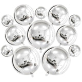 18 Pcs Silver Foil Balloons Shiny Round Balloons Set Large Balloon Garland Arch For Birthday Graduation Wedding Bachelorette Party Decorations, 5 Pcs 22 Inches, 5 Pcs 15 Inches, 8 Pcs 10 Inches