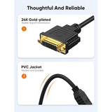 CableCreation HDMI Male to DVI Female 0.5ft [5 Pack], Bi-Directional HDMI Male
