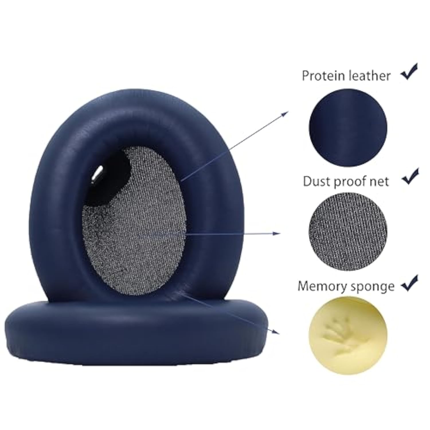 Replacement Ear Pads Compatible With Sony Wh-1000Xm4 Wireless Noise-Canceling Headphones, Earpads Cushions With Soft Protein Leather And Memory Foam (Blue)
