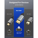 Mini Hdmi To Hdmi Adapter, Mini Hdmi Male To Hdmi Female Cable With 4K 60Hz Hd