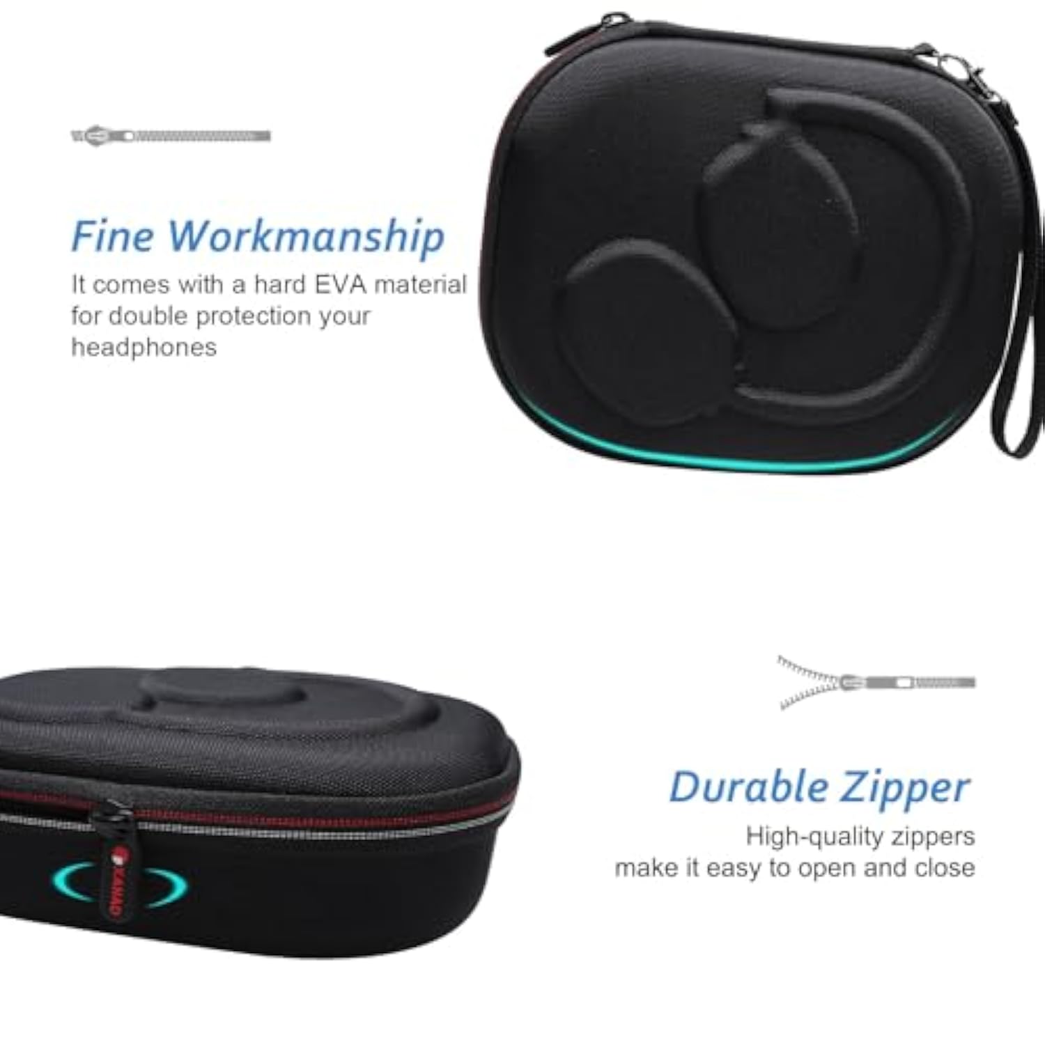 Hard Case For Bose Quietcomfort, Qc Ultra, Qc 45, Qc 35, Qc45 Se, Qc Se Wireless Noise Cancelling Headphones, Soundcore H30I On-Ear Headphones?Outer Black+Inner Blue?