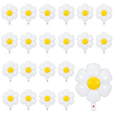 21 Pcs White Daisy Flower Balloons Groovy Retro Boho Party Decorations