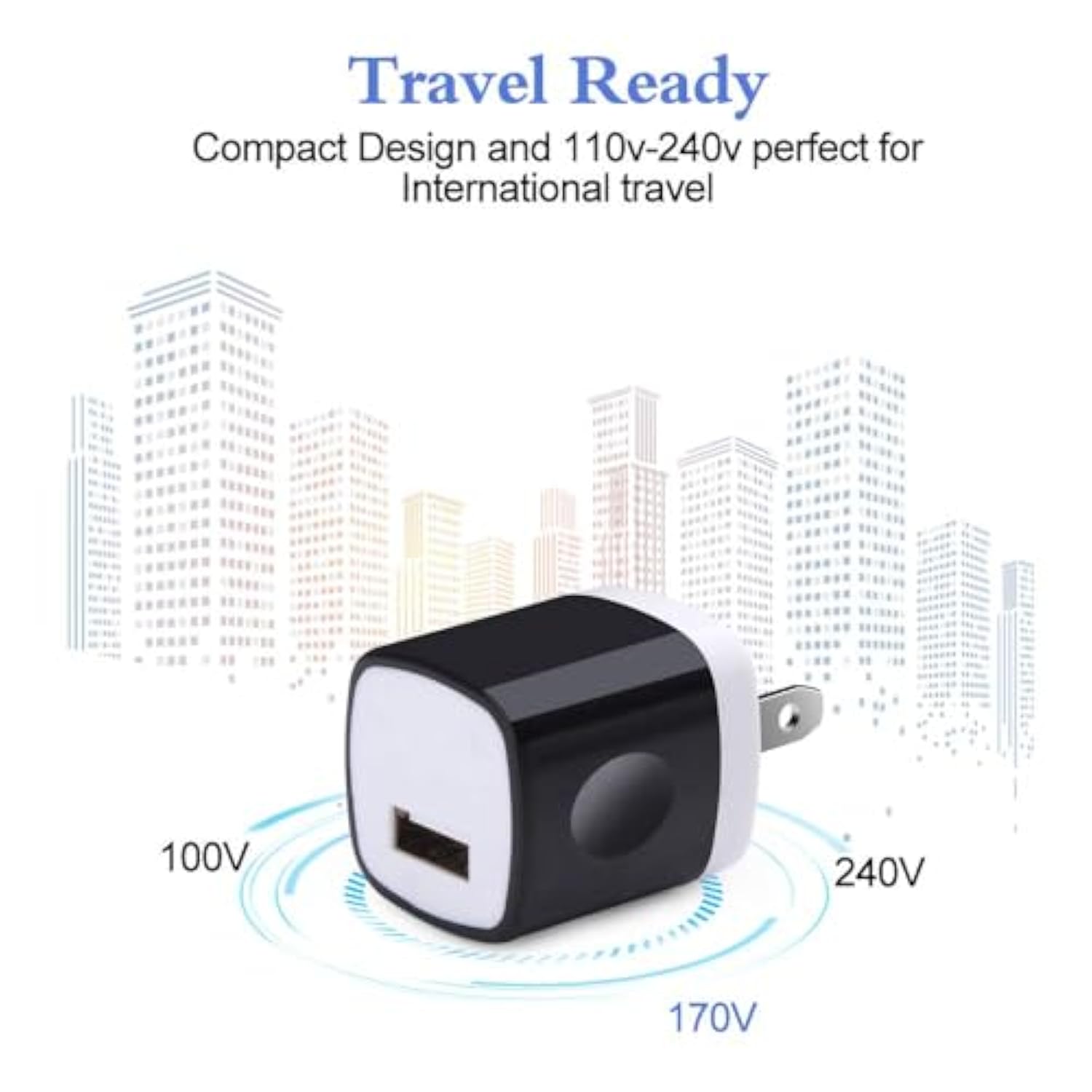 Wall Charger Block, Usb Plug 5Pack 1A/5V Single Port Wall Charger Box Charging Cube Brick For Iphone 15 Pro Max 14 13 Pro 12 11 Xs X 8 Plus,Ipad,Samsung Galaxy,Lg,Htc,Moto,Android Phone Charger