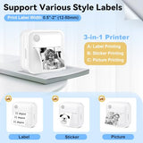 Label Maker Machine With Tape - Inkless Mini Bluetooth Label Printer With Multiple Templates, Wide Waterproof Labels, Portable Thermal Sticker Labeler For School Home Office Kitchen Organization