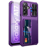 Samsung Galaxy A17 5G Phone Case with Card Holder, Dark Purple - Premium Protection and Storage