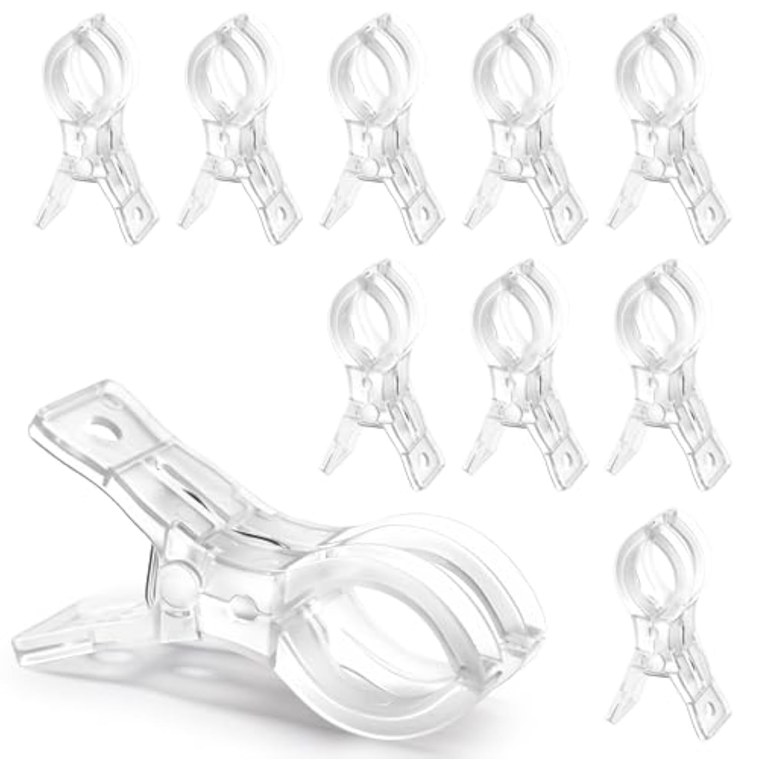 Spring Clamps, 3.5 Inch Clear Plastic Clips For Balloon Arch Backdrop Craft Decoration, Invisible Design, 10 Pcs