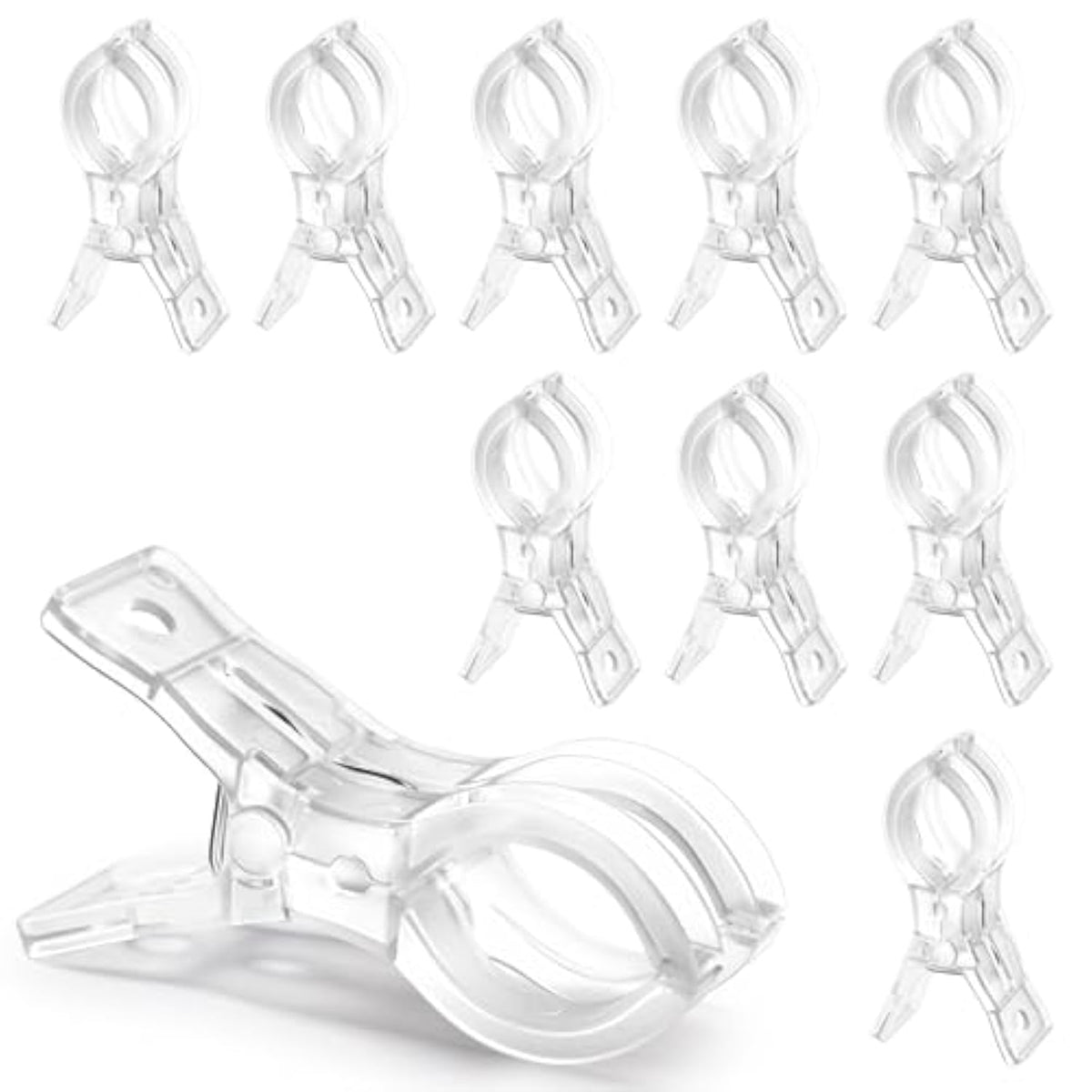 Spring Clamps, 3.5 Inch Clear Plastic Clips For Balloon Arch Backdrop Craft Decoration, Invisible Design, 10 Pcs