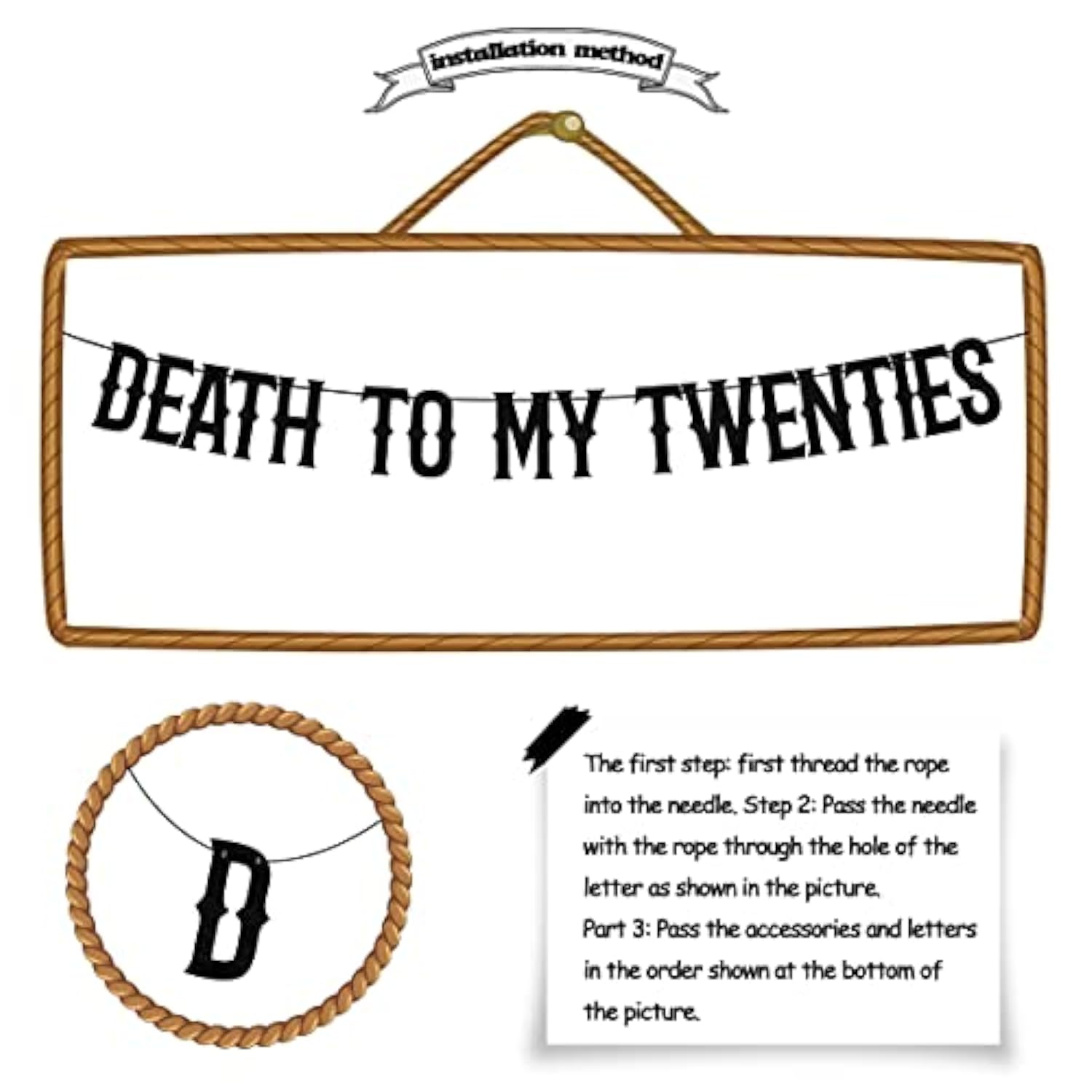 Death To My 20S Banner Black Glitter, Happy 30Th Birthday Banner, Rip 20S Birthday Decorations, Death To My Youth 30Th Birthday Decorations