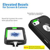 Rugged Shockproof Case for iPhone 5/5S/SE 1st Generation 2016 - Black