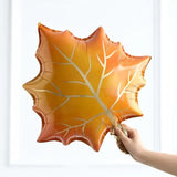 10Pcs Fall Maple Leaf Foil Balloons Orange Mylar Autumn Thanksgiving Decor
