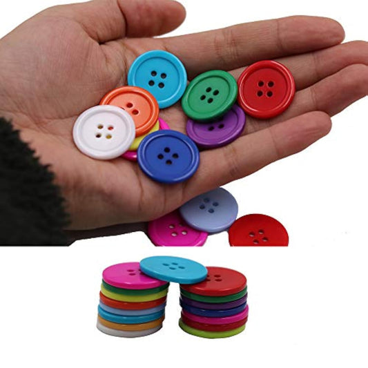 1 Inch Buttons Sewing Flatback Resin Button 12 Mixed Colors Pack Of 10