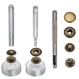 120Sets Leather Snaps And Fasteners Kit, 12.5Mm Bronze Snap Fasteners