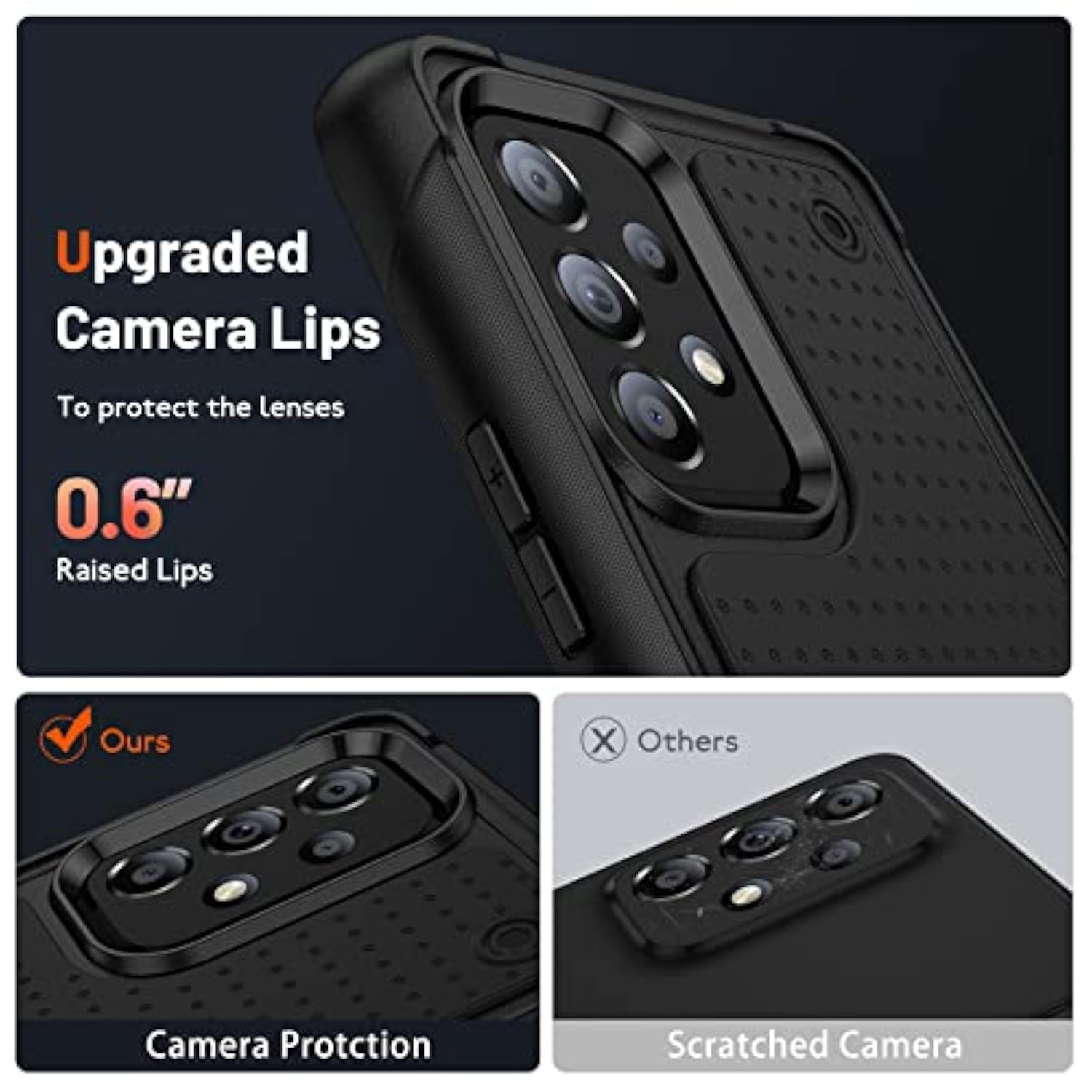 Designed For Samsung Galaxy A52 5G Case 2 In 1 Gift Militay Grade Drop Protective Rugged Heavy Duty Cover Shockproof Case For Galaxy A52 5G Phone Case For Women Men Boy Girl (Black+Black)