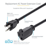 StarTech.com 10 Ft Power Cord with 125 Volts at 13 Amps - 16 AWG Power Extension Cable Cord - NEMA 5-15R to NEMA 5-15P (PAC10110)