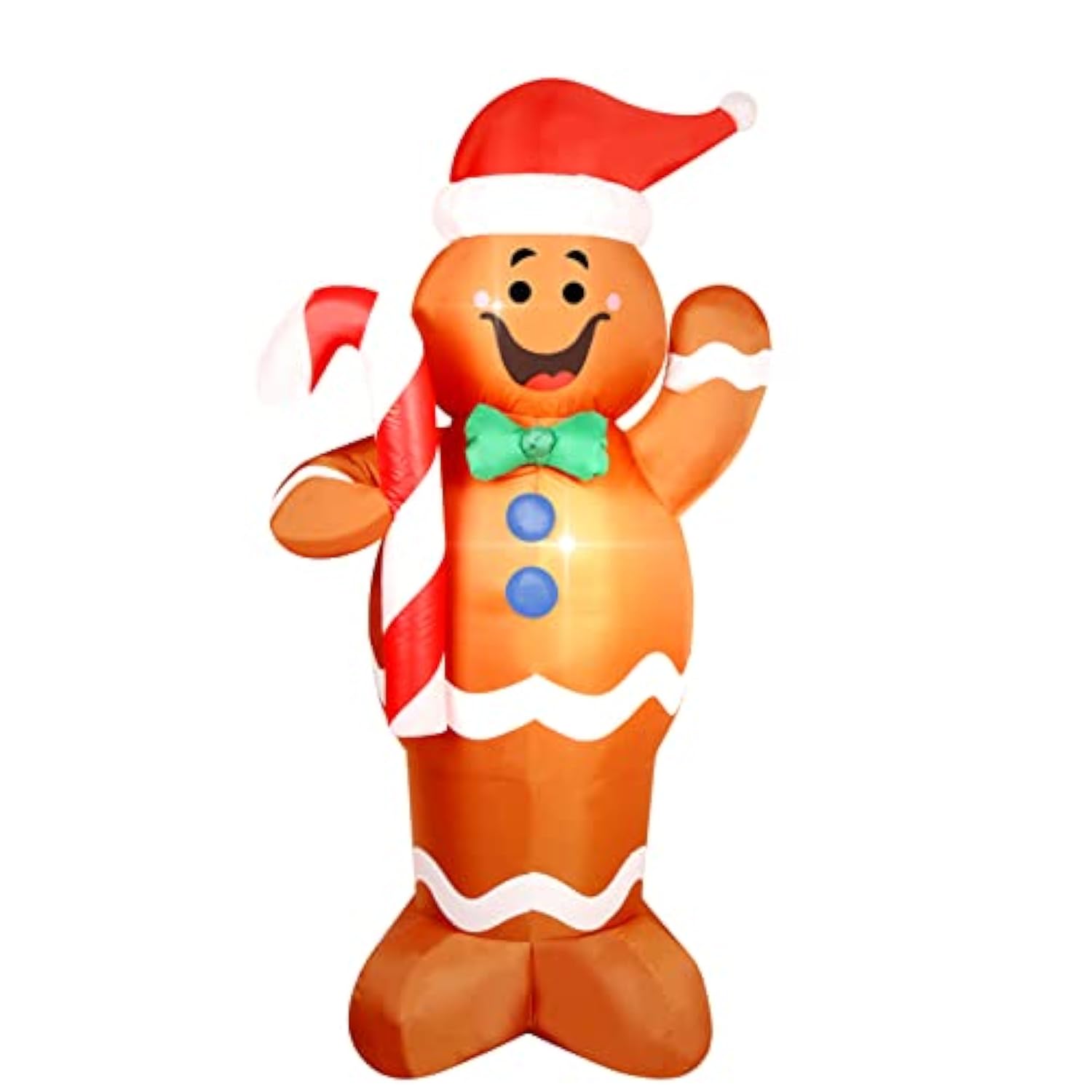 Christmas Inflatable Gingerbread Man Yard Decoration Lighted Blow Up Christmas Garden Lawn Decor 5 Feet (01- Gingerbread
